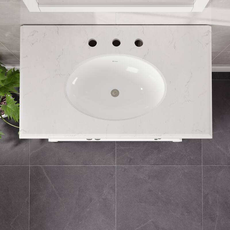 Elite Stamford Bath Vanity with Carrara Quartz Top and Porcelain Sink