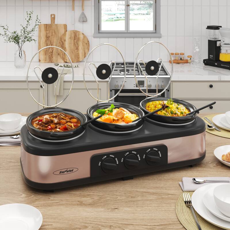 Royalcraft Triple Slow Cooker Stainless Steel