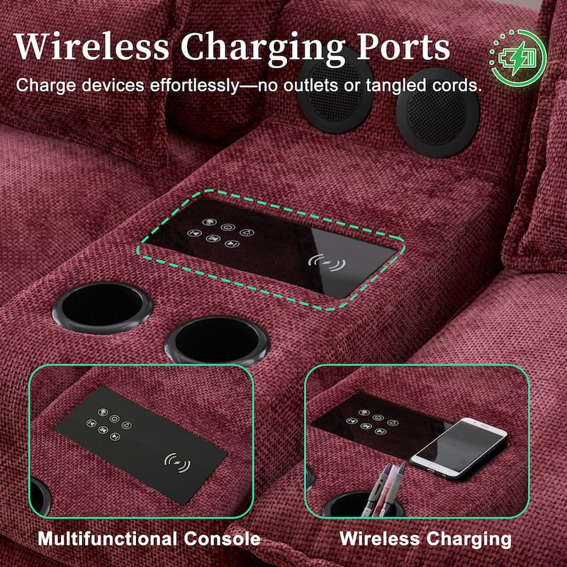 6-seat Chenille Upholstered Modern U-shaped Sectional Multifunctional Sofa with 2 Cup Holders,Pull-out Storage Space