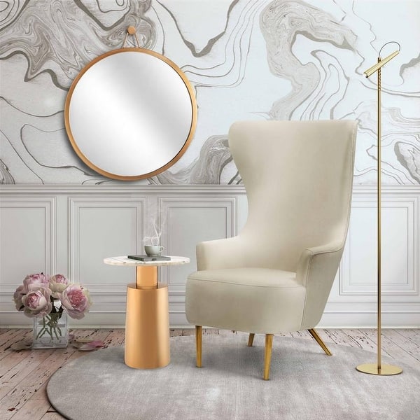 Shop Inspire Me Home Decor Julia Cream Wingback Velvet Chair