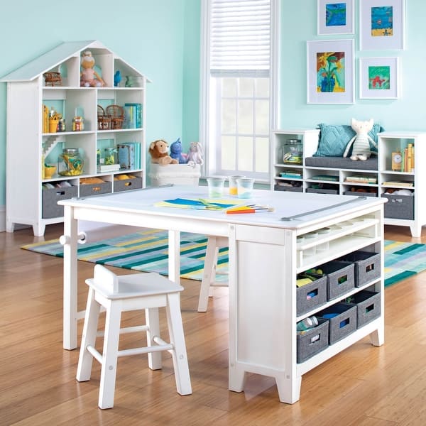 slide 2 of 10, Martha Stewart Living and Learning Collection Kids’ Art Table & Stools White