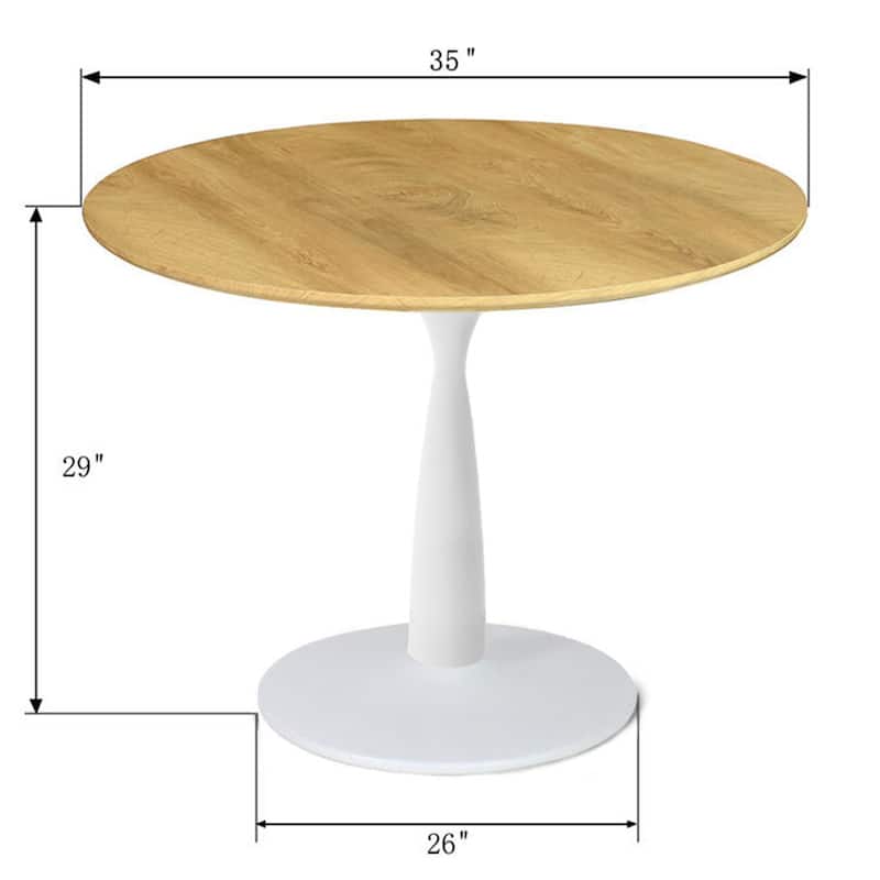 Round 35" Pedestal Dining Table - 36"x36"x29"