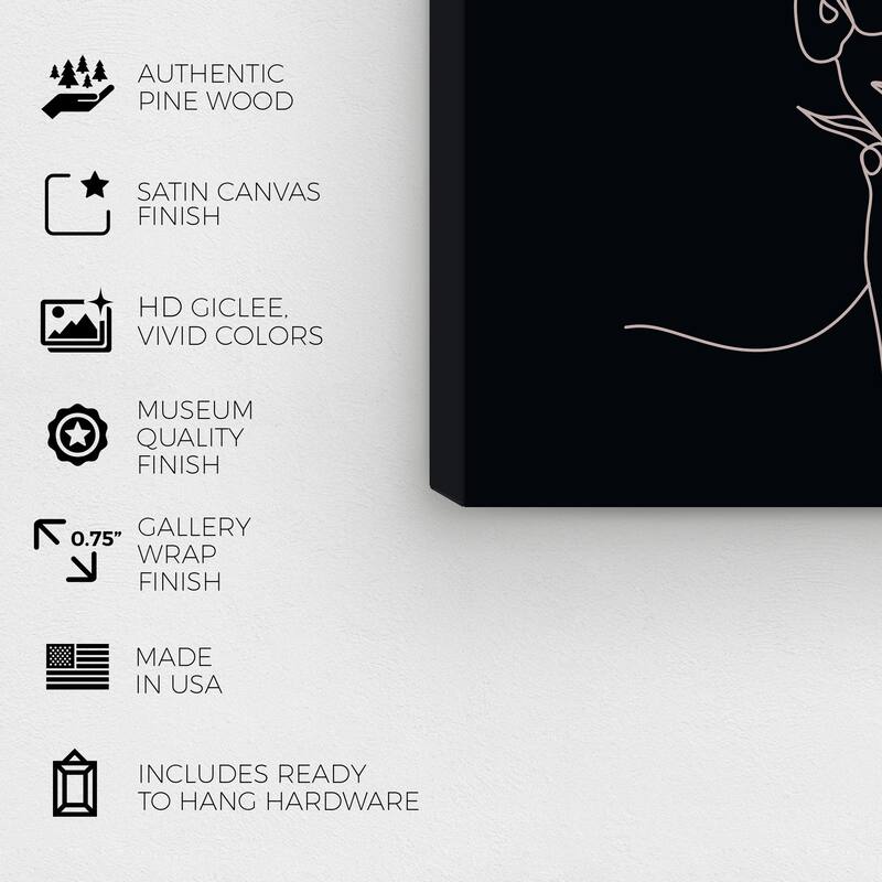Wynwood Studio Canvas Fashion and Glam Rising Stars Black and Off-white Modern & Contemporary Wall Art Canvas Print