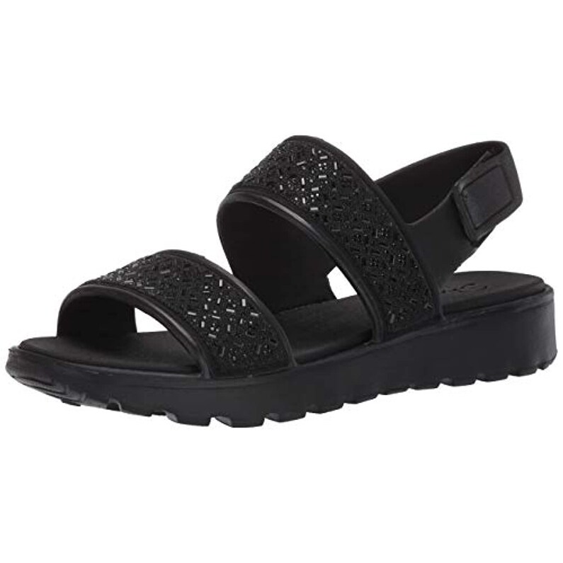 skechers luxe foam sandals black
