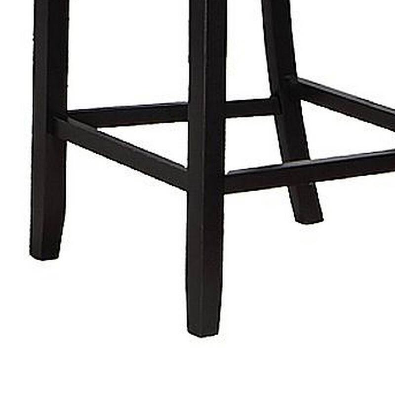 Sie 24 Inch Counter Height Chair, Nailhead Trim, Gray Fabric, Black Wood
