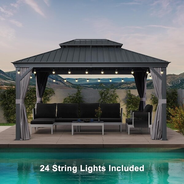 シモンズグランドセール PURPLE LEAF Gazebo Hardtop Steel Galvanized Outdoor その他