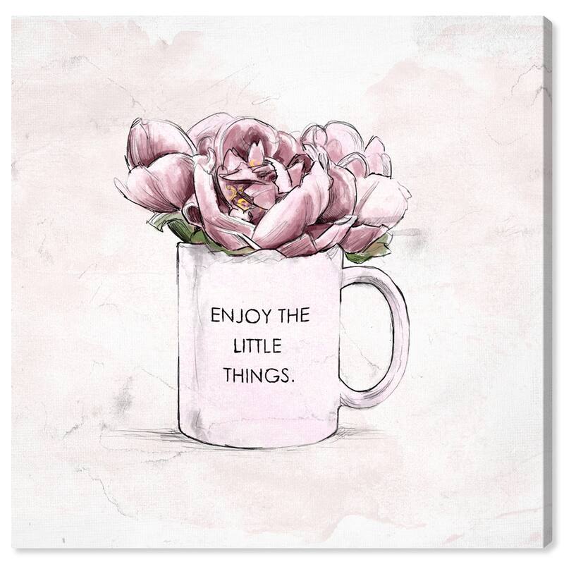 Wynwood Studio Canvas Floral and Botanical EnjoyTheLittleThings Custom Pink and Glam Wall Art Canvas Print