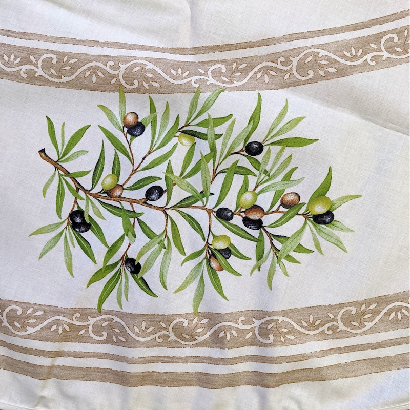 Wipeable Spill Resistant Provencal Cotton Cannes Collection Tablecloth