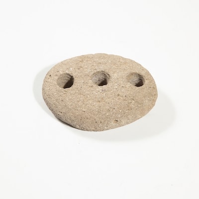 Taper Candle Holder with 3 Holes - 7.5" - Brown