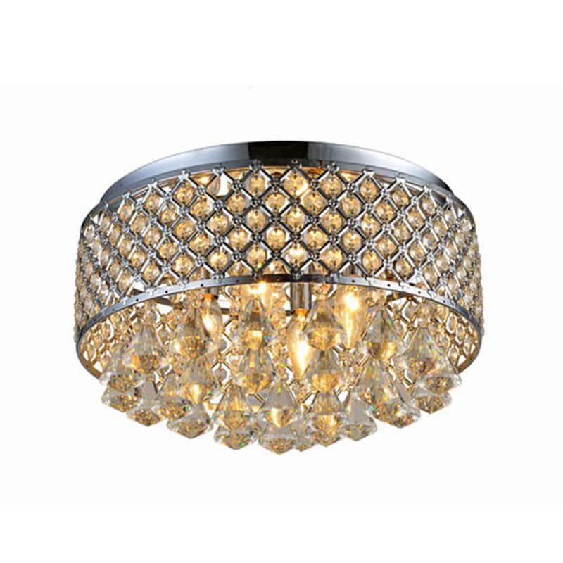 Silver Orchid Taylor 4-light Crystal Flush Mount Chandelier