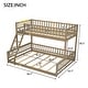 preview thumbnail 10 of 20, Bunk Bed Twin XL Over Queen with Ladder and Slats Support, Bed Frame with Safety Guardrails