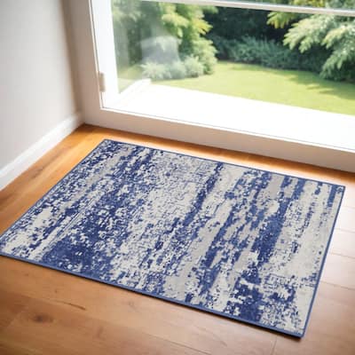 Buyi Power Loomed Abstract Modern Stain Resistant Area Rug By HomeRoots - 60' X '36' X '0.39