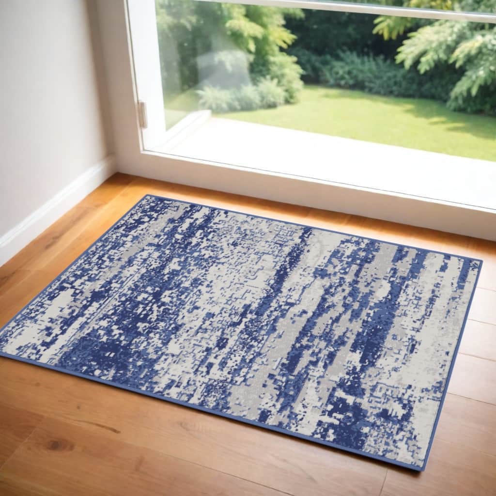 Buyi Power Loomed Abstract Modern Stain Resistant Area Rug By HomeRoots - 60' X '36' X '0.39