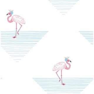 Seabrook Designs Day Dreamers Dancing Flamingo Unpasted Wallpaper