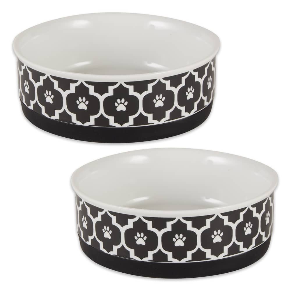 Bone Dry Lattice Pet Bowl (Set of 2)