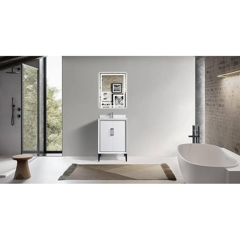 VSD Freestanding Shaker Bathroom Vanity with Cultured Marble Sink