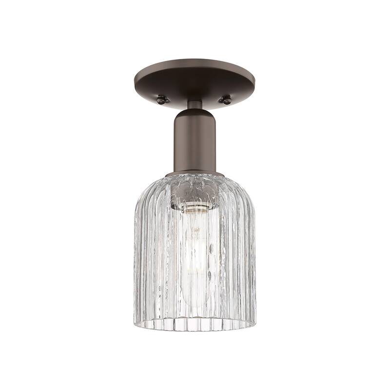 Innovations Lighting 716-1C-11-5 Bridal Veil Semi-Flush Bridal Veil 5" - Oil Rubbed Bronze / Clear