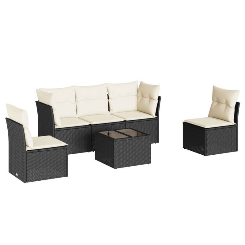 vidaXL Garden Sofa Set Black, Cream White - 21.7 x 21.7 x 14.6