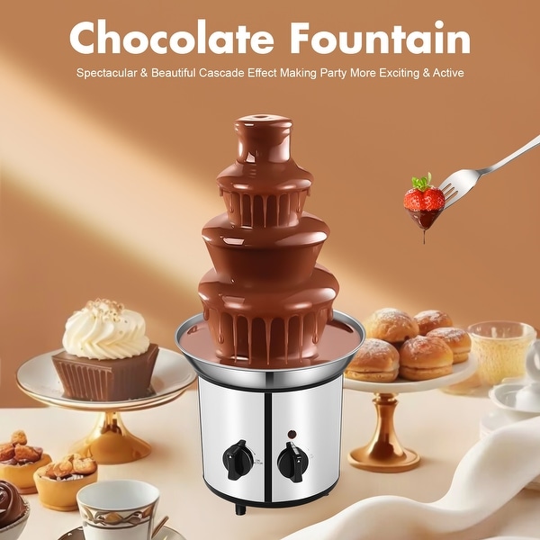 Stainless Steel 4-Tier Chocolate Fondue Fountain - Bed Bath