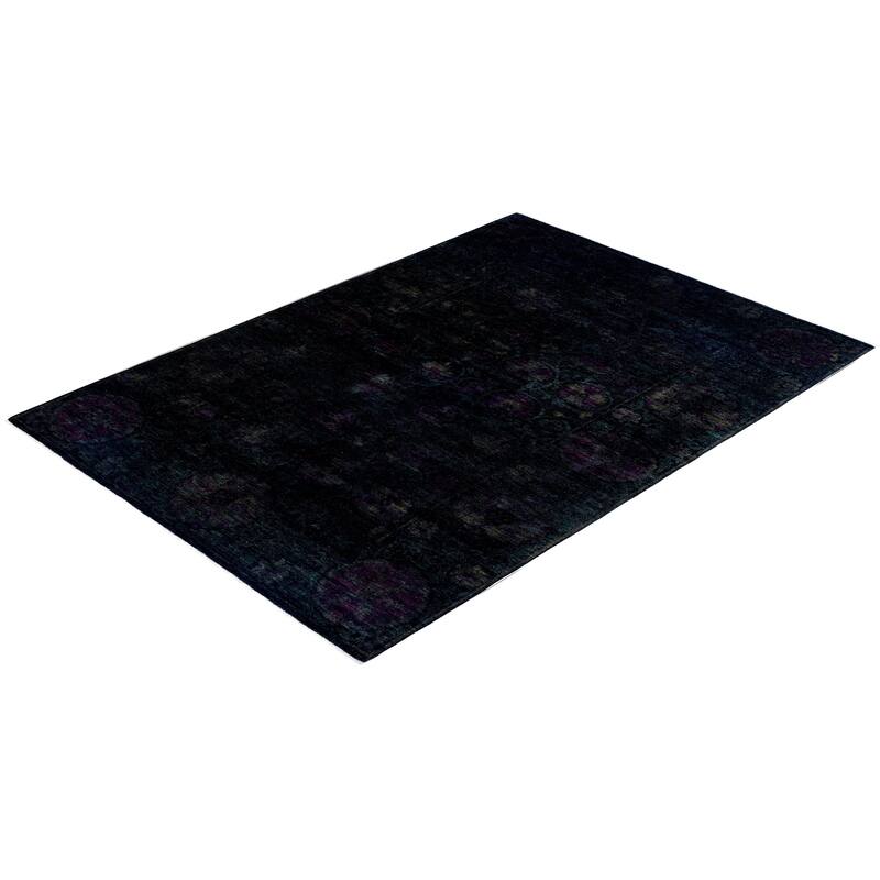 Vibrance One-of-a-Kind Hand-Knotted Area Rug - Black, 6' 4" x 8' 9" - 6' 4" x 8' 9"