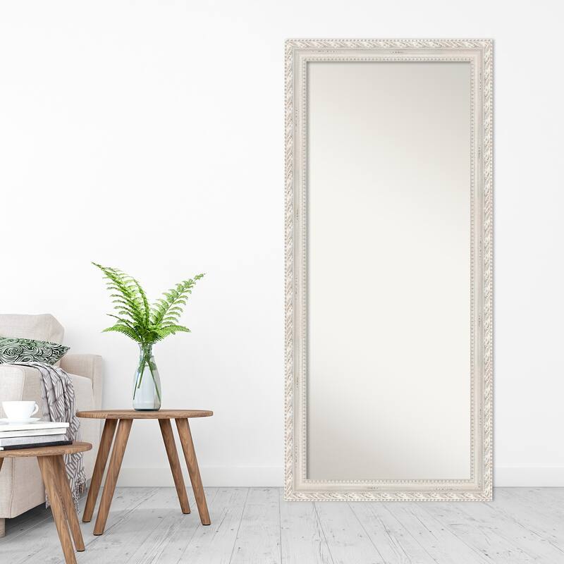 Opera Off White Non-Beveled Wood Framed Full-Length Floor Leaner Mirror - Opera Off White - Glass Size 24x60