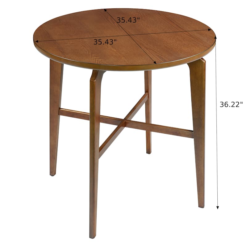 Christopher Knight Home - Bracken Retro Nordic Counter Height Bar Table with Solid Wood Legs & Cross-Reinforced Beams