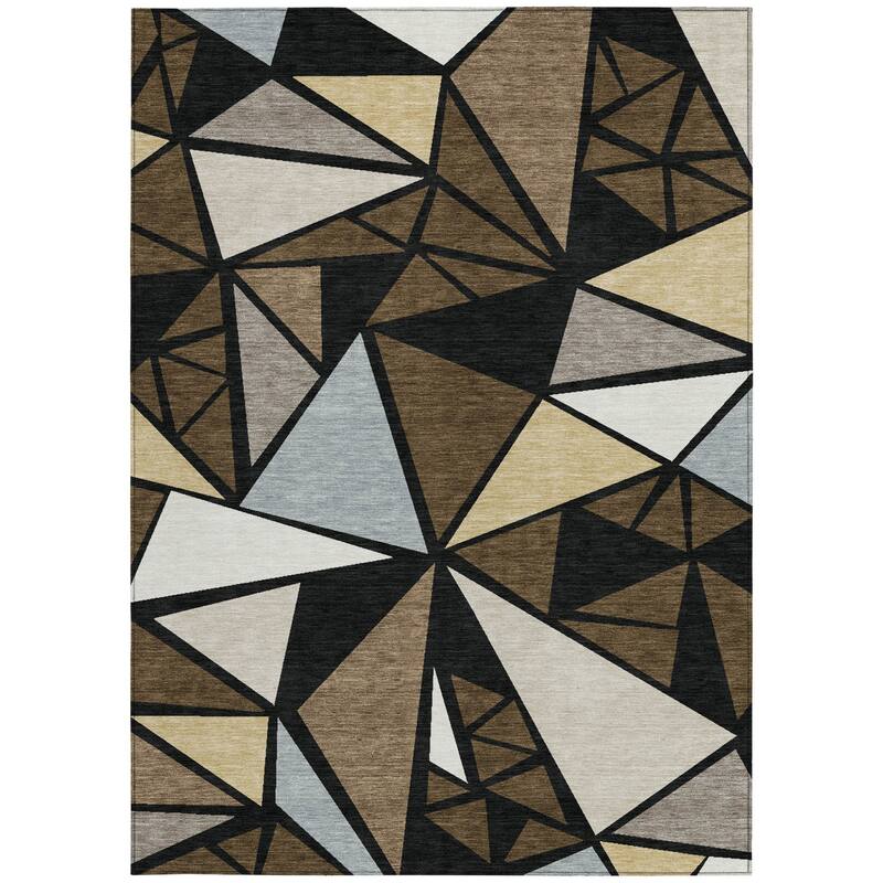HomeRoots Geometric Transitional Rectangle Outdoor Rug