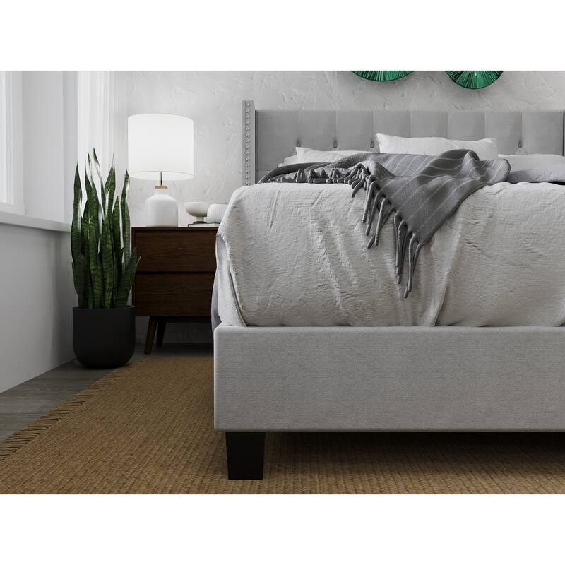 Bardy Upholstered Button-tufted Wingback Bed - Queen or King