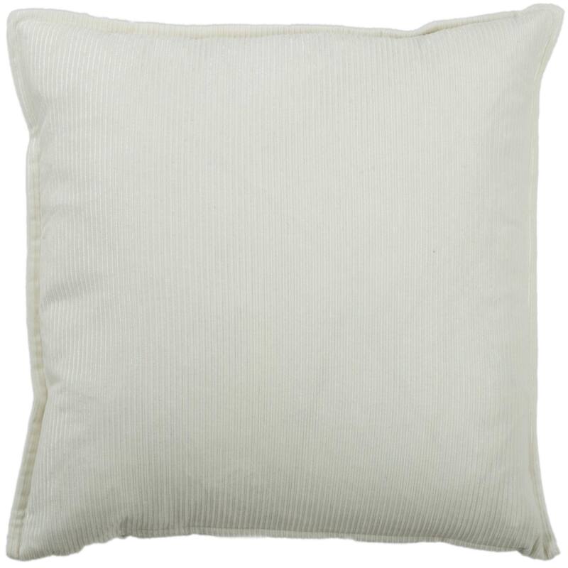 Rizzy Home Solid Velvet and Corduroy Throw Pillow - Accent - Down Alternative - Ivory