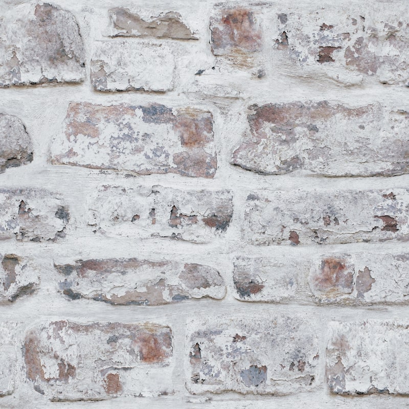 Whitewashed Wall White Wallpaper - 20.8in. W x 33ft L
