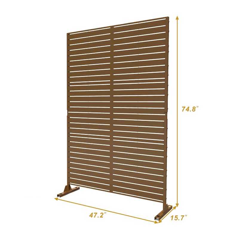 Outdoor Privacy Screen with Stand for Patio Garden Metal Fence