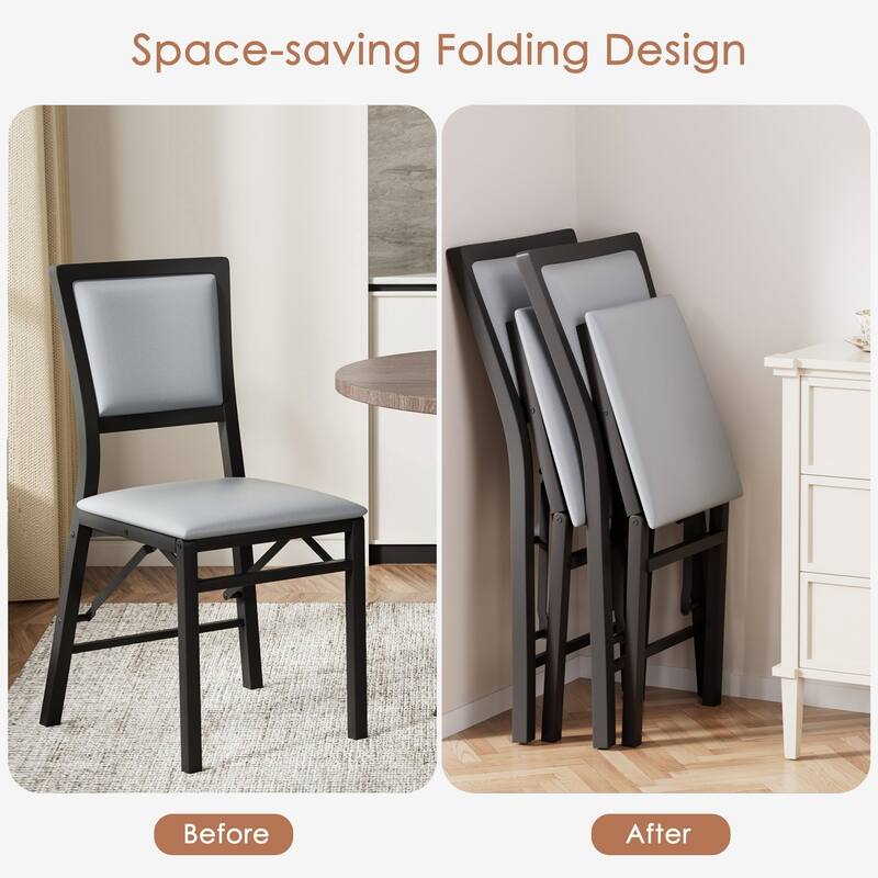 VECELO Folding Dining Chairs Set of 2/4/6 with Cushion Parson Classic Upholstered Folding Chairs Modern 33" Parson Chairs