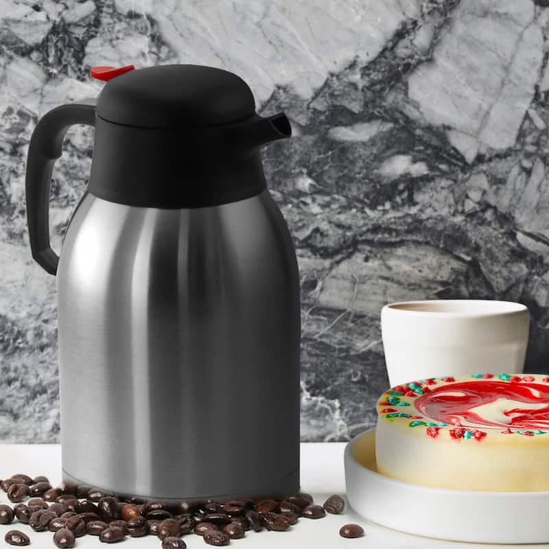 2L Stainless Steel Insulated Keep Hot Carafe Server for Coffee and Tea