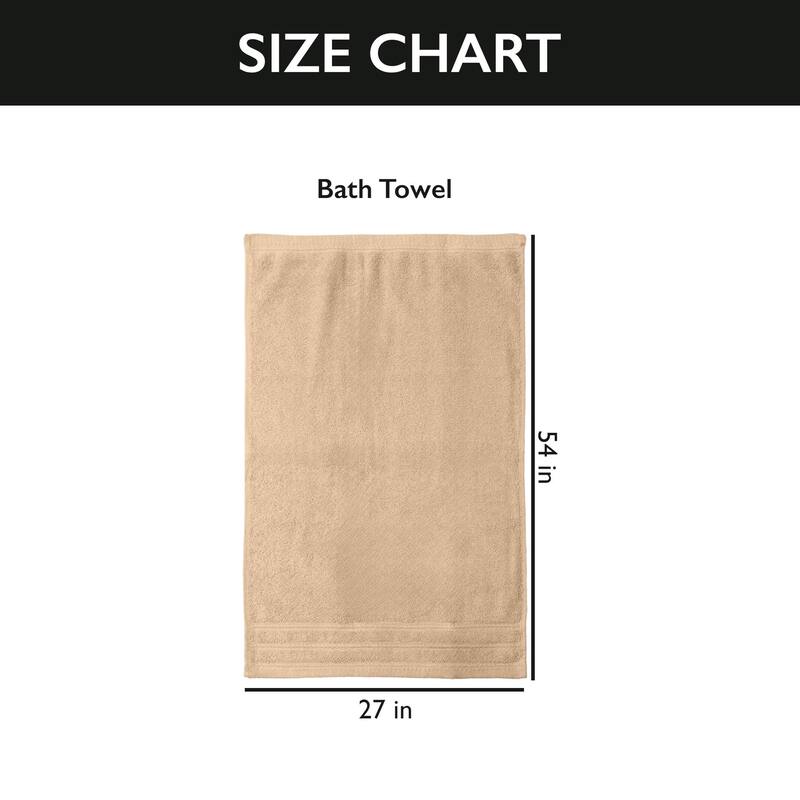 4 Piece Premium Cotton Bath Towels Set 27x54" Soft Absorbent