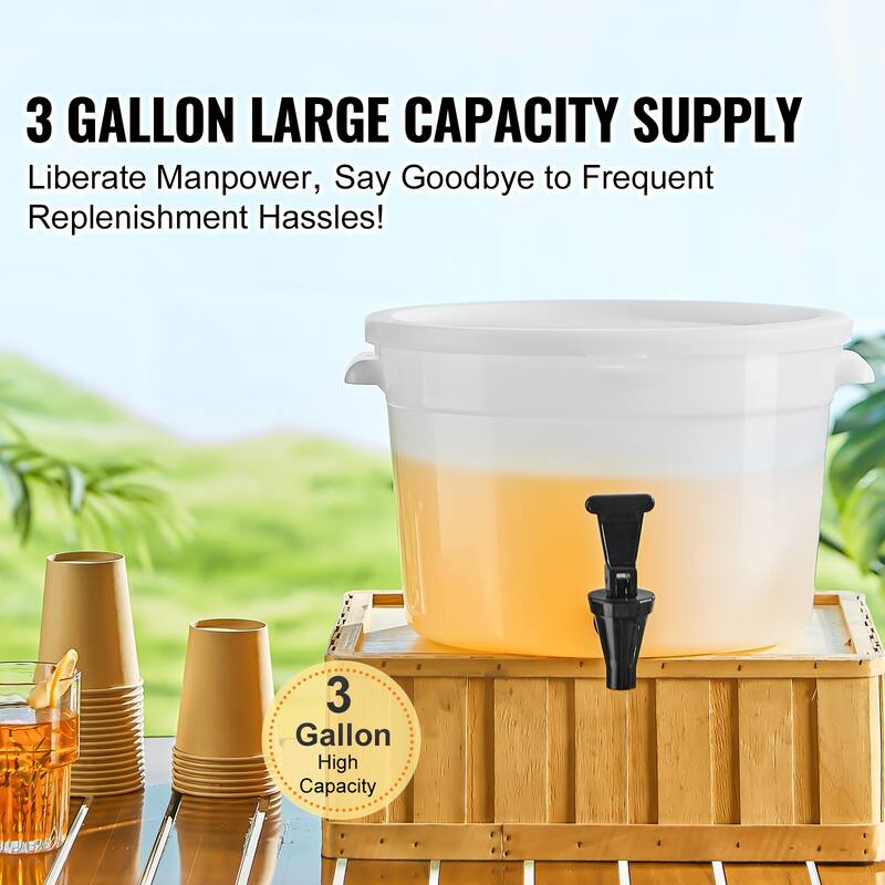 Beverage Dispenser with Spigot and Lid, Iced Tea Lemonade Juice Water Dispenser