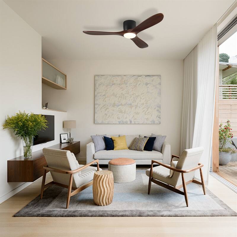52" Ceiling Fan with Light and Remote Control, Reversible DC Motor