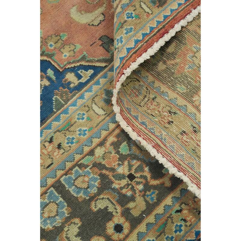 Hand Knotted Oriental 100% Wool Carpet Traditional Floral Oranges & Rust Mashad Area Rug - 12' 5'' X 9' 7''