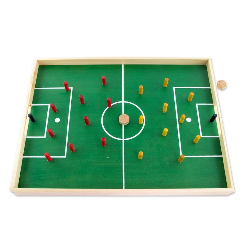 Novica Handmade Desktop Soccer Pinewood Game