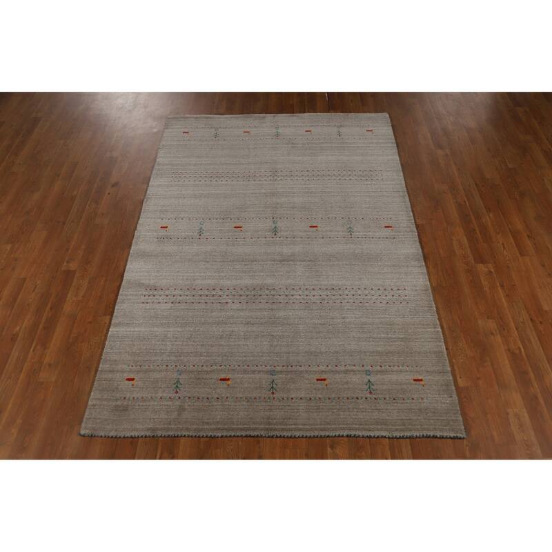 Tribal Gabbeh Indian Rug Handmade Contemporary Wool Carpet - 5'1" x 7'8"