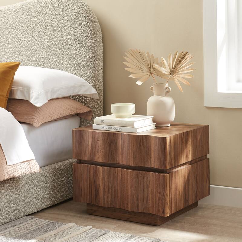 Isola 2 Drawer Nightstand - Walnut