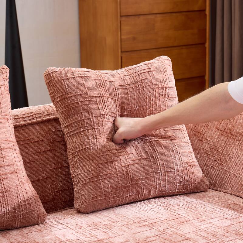 chenille L-shaped compressed sofa
