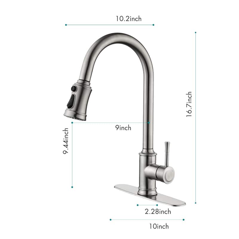 High Arc Stainless Steel Kitchen Faucet with Pull Down Sprayer