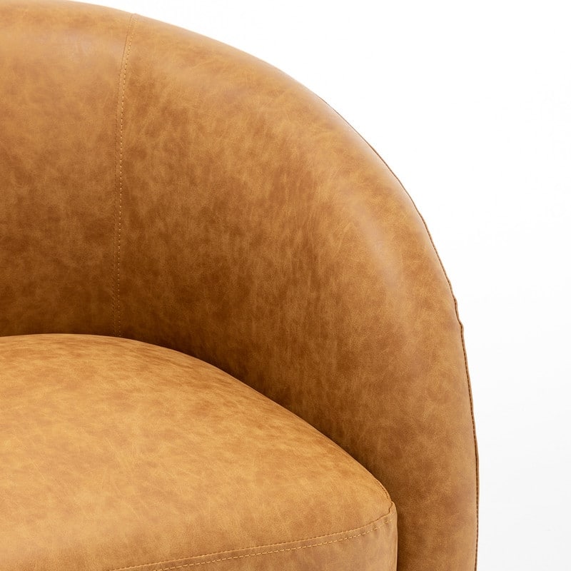 SEYNAR Modern Glam PU Leather 360 Degree Swivel Accent Armchair Set of 2