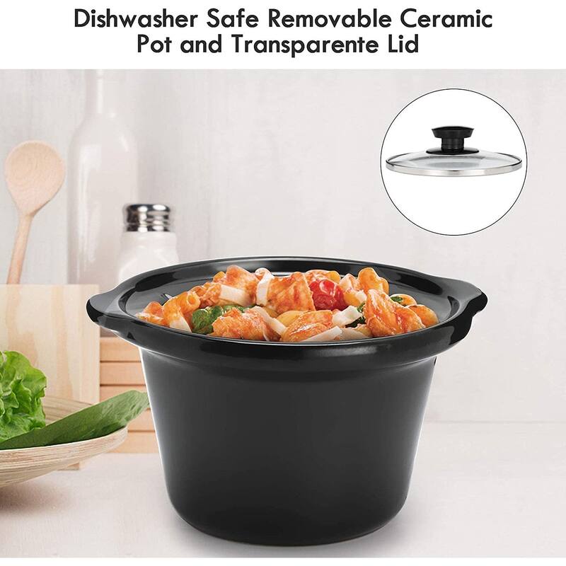 Dual Slow Cooker, Buffet Servers and Warmers with 2 X 1.25Qt, Tempered