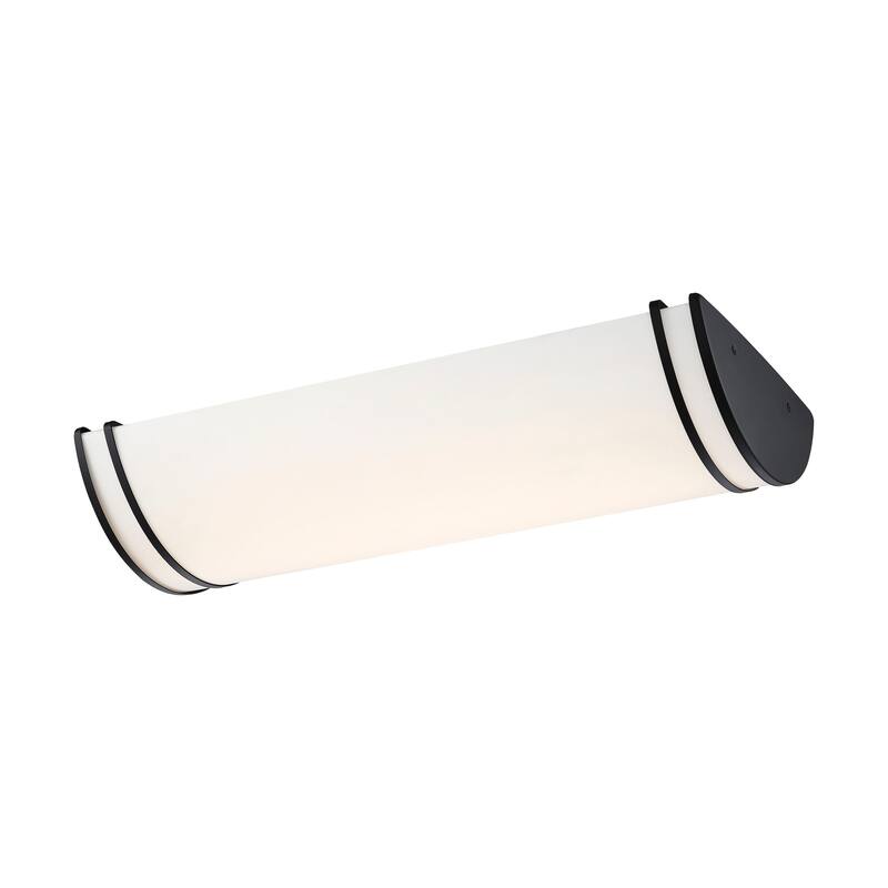 Glamour LED 25 inch Linear Flush Mount Fixture Black Finish CCT Selectable 3K/4K/5K - Matte Black