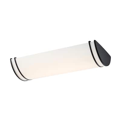 Glamour LED 25 inch Linear Flush Mount Fixture Black Finish CCT Selectable 3K/4K/5K - Matte Black