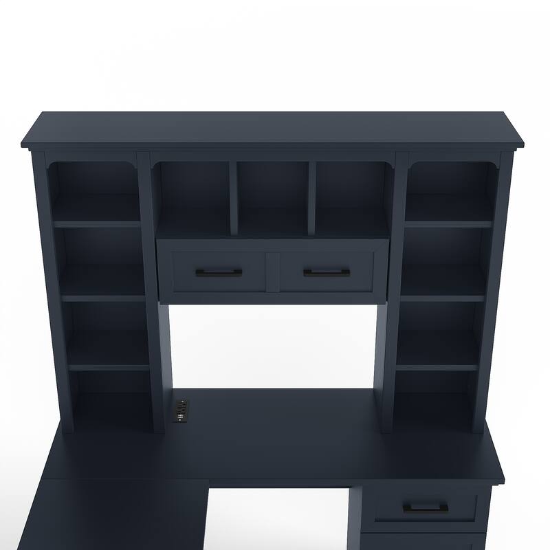 L-Shaped 59" Height Adjustable Electric Standing Desk, Sit and Stand Up Computer Desk For Home Office rustic