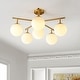 preview thumbnail 10 of 17, SAFAVIEH Lighting Briette Flush Mount - 26" W x 26" D x 15" H