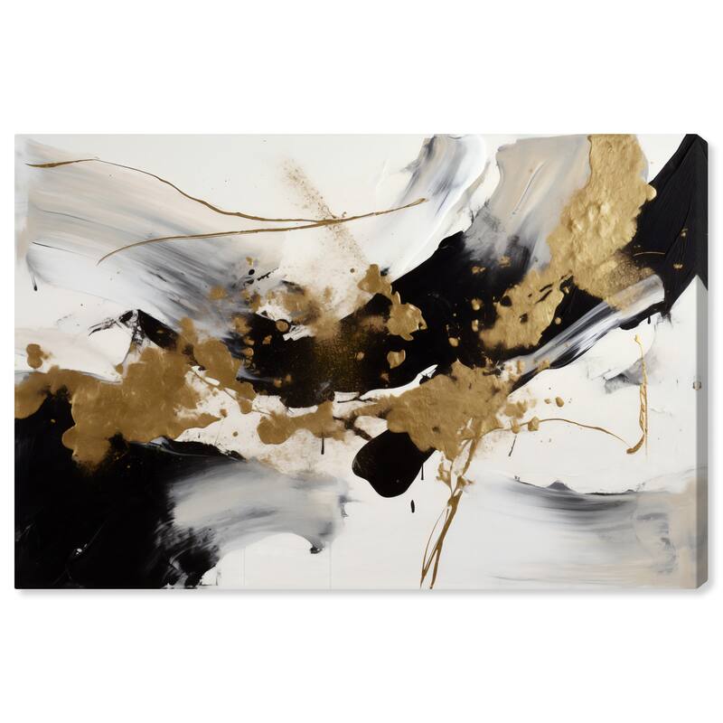 Wynwood Studio Abstract Spilled Gold Liquid Gold and Modern & Contemporary Wall Art Canvas Print