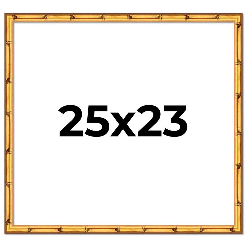 25x23 Frame Gold Bamboo Picture Frame Modern Photo Frame Includes UV Acrylic Shatter Guard Front Acid Free Foam Backing Board